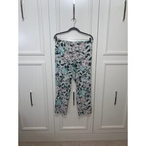 J. Jill Women's Floral‎ Print Ankle Pants Size Small Multicolor Stretch